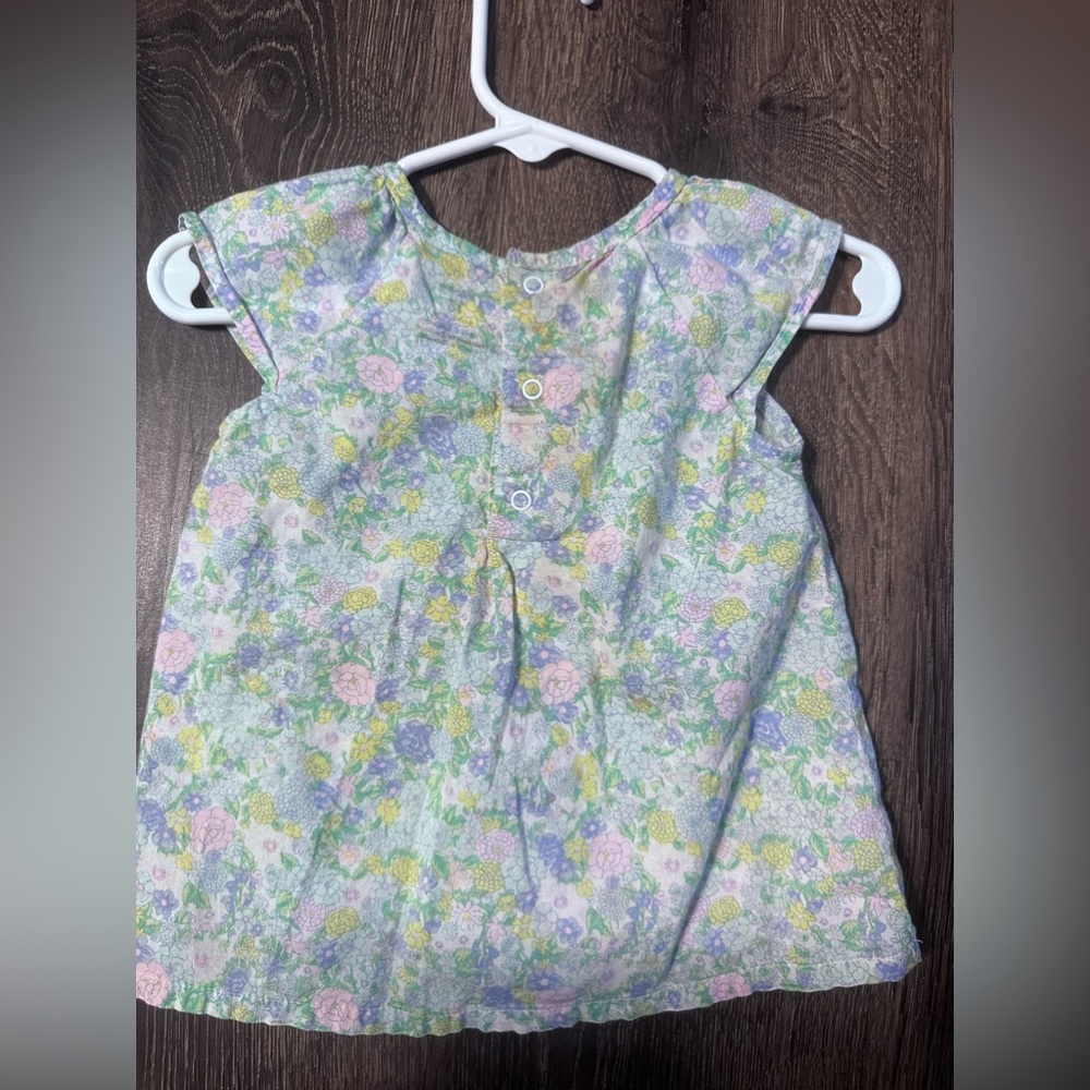 Carters pastel floral lightweight minimalist top with pink bow size 18M - Picture 8 of 11